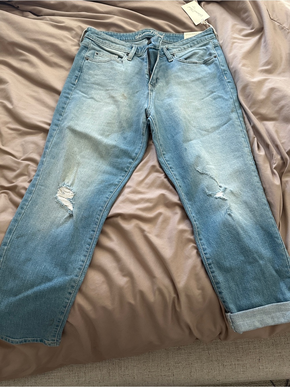 Universal Thread Light Blue Distressed Boyfriend Jeans